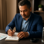 Fotografía editorial realista de un emprendedor latino de m